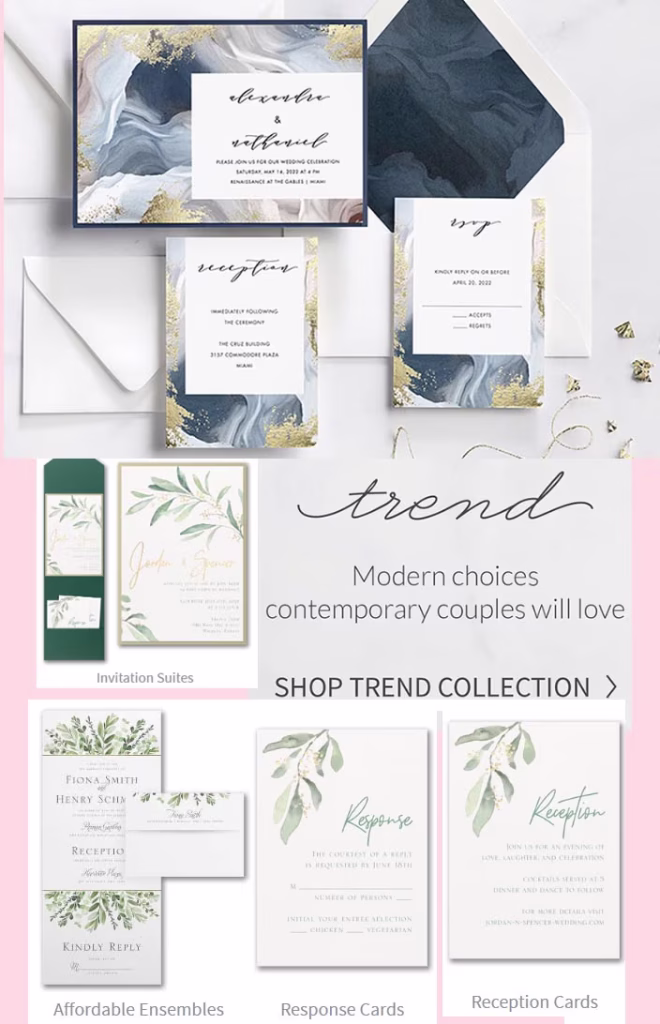 Classic wedding invitation with traditional typography
