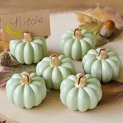 Sage Green Pumpkin Place Card Holder (Set of 6)