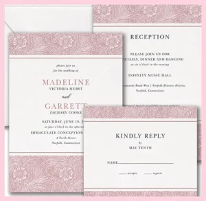 Flowered Impression Value Invitation Set
