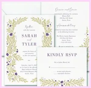 Floral Trimming Value Invitation Set
