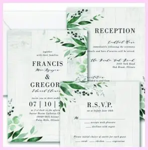 Woodgrain Verdure Value Invitation Set