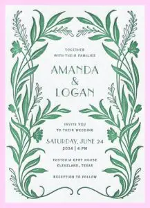 Nouveau Greenery Invitation