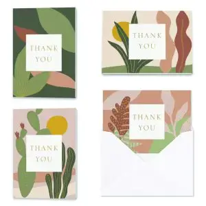 Depicted Succulents Thank You Set