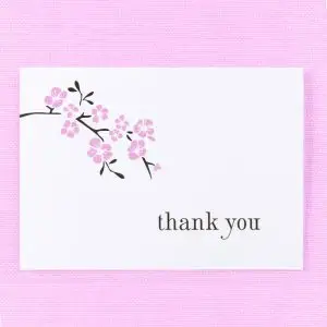 Cherry Blossom - Thank You Card and Envelope