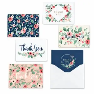 Blush Floral Thank You Set