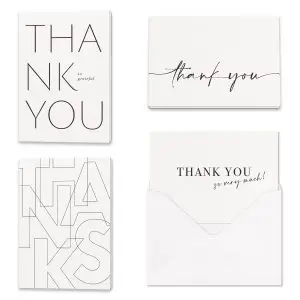 Black and White Thank You Set